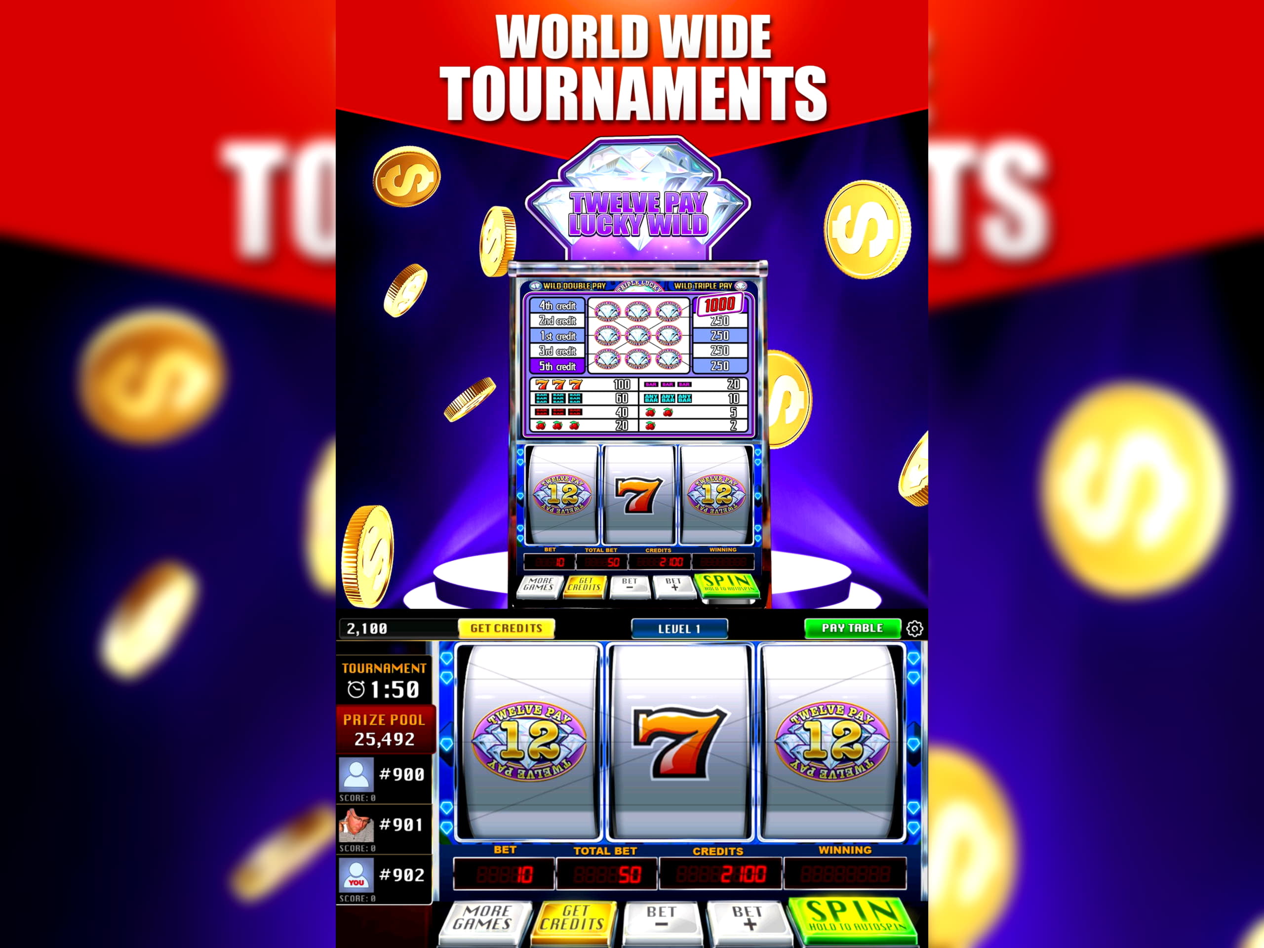 €355 Mobile freeroll slot tournament at Grand Mondial Casino
