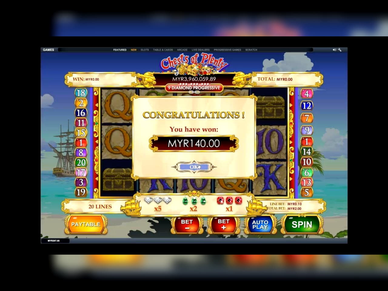 160% Signup casino bonus at Grand Mondial Casino