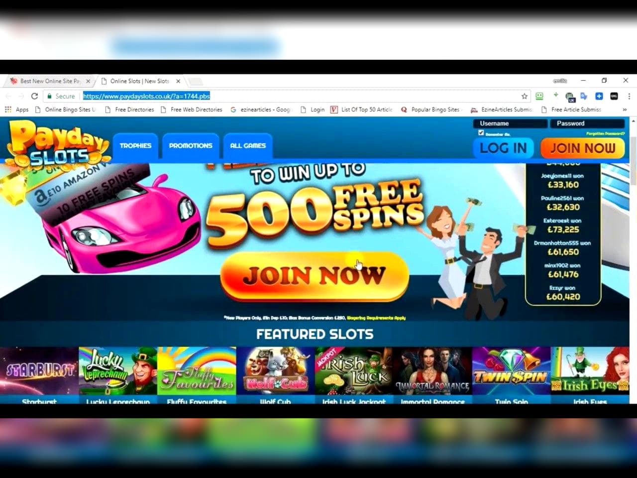 285 Free Spins no deposit casino at Slots Billion Casino