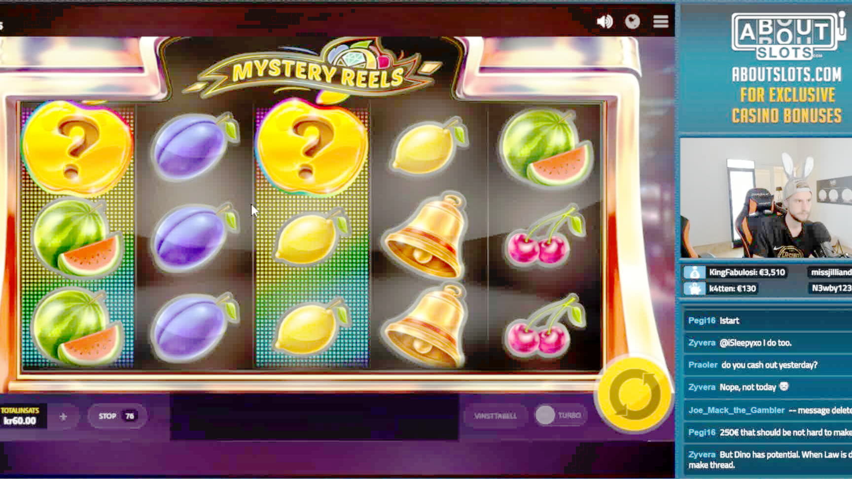 60 free spins no deposit at Party Casino