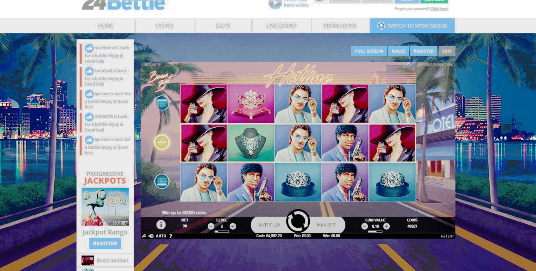 €315 Casino tournaments freeroll at Bet Online Casino