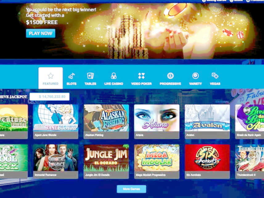 130% Deposit match bonus at Spin Palace Casino