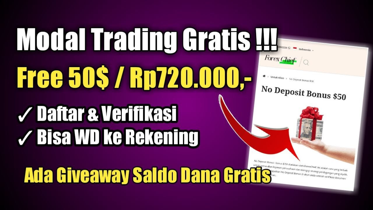 ? Gratis 50$ Bisa Di WD. Trading Tanpa Modal Dengan No Deposit Bonus